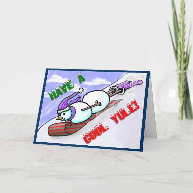 Tarjeta Snowman "Guay Yule" (Anverso)