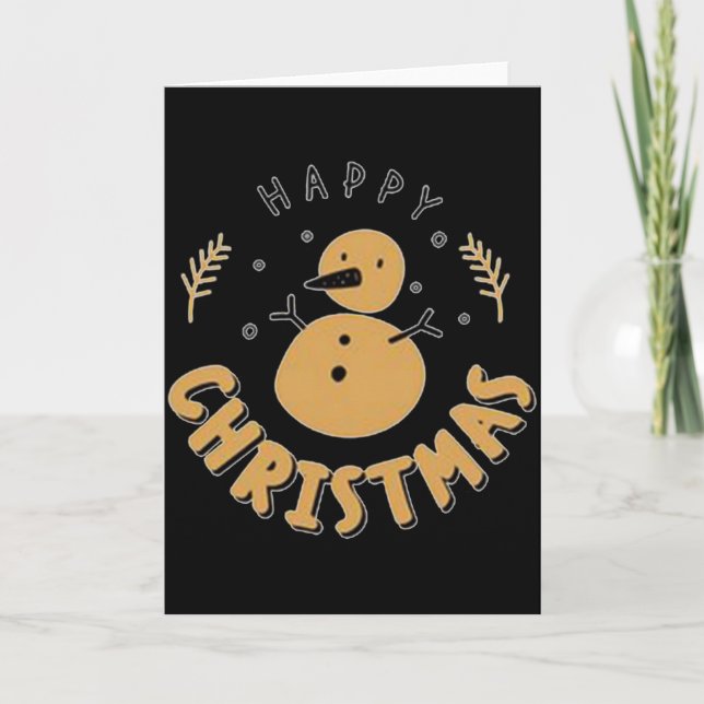 Tarjeta Snowman Happy Christmas  (Anverso)