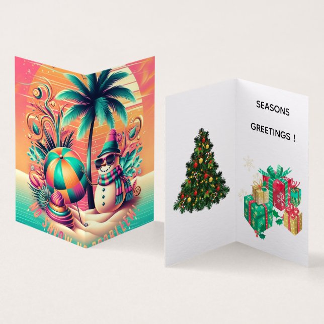 TARJETA SNOWMAN IN THE SUN (Interior y exterior)