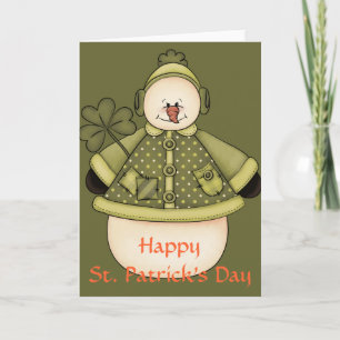 Tarjeta Snowman irlandés d2 St. Patrick's Day Greeting Car