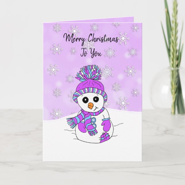 Tarjeta Snowman navideño navideño personalizado (Anverso)