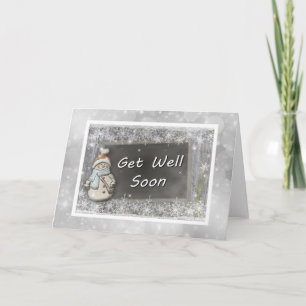 Tarjeta Snowman para recuperarse pronto