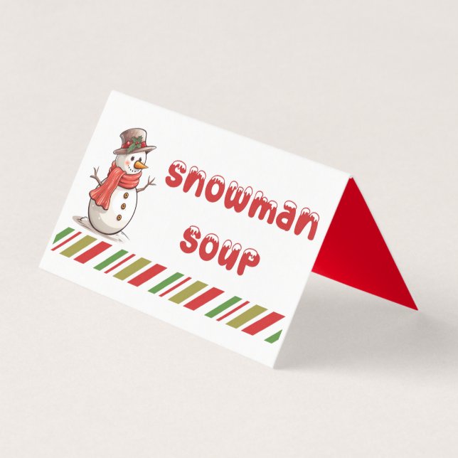 Tarjeta Snowman Soup Trep Bag Topper (Anverso)