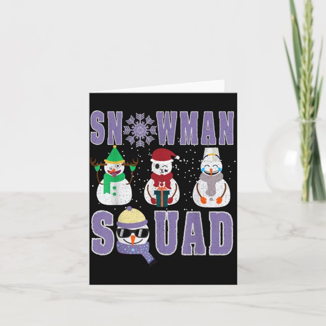 Tarjeta Snowman Squad Funny Family Matching, Teacher And S (Anverso)