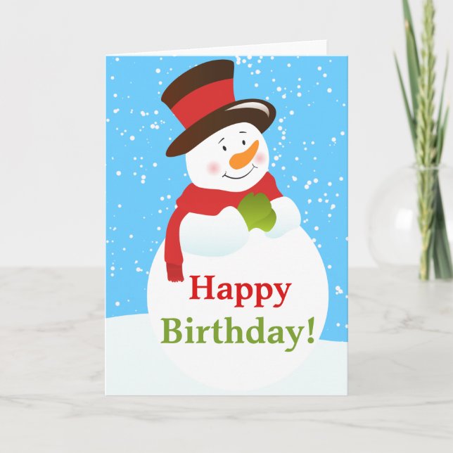 Tarjeta Snowman Winter Wonderland Birthday Greeday Card (Anverso)