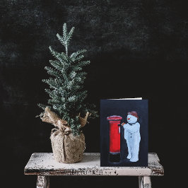 Tarjeta Snowman's Letter to Santa Painting by Alfred Fox