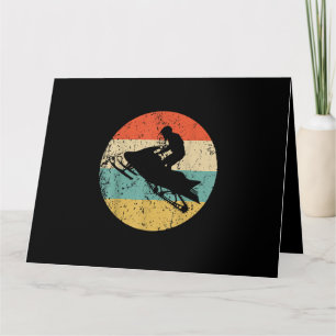 Tarjeta Snowmobile estilo retro estilo moto de nieve