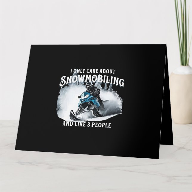 Tarjeta Snowmobling Funny Snowmobile (Anverso)