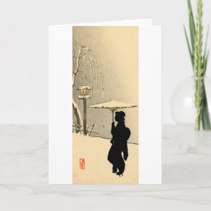 Tarjeta Snowscape y Geisha japonesa n.º 2
