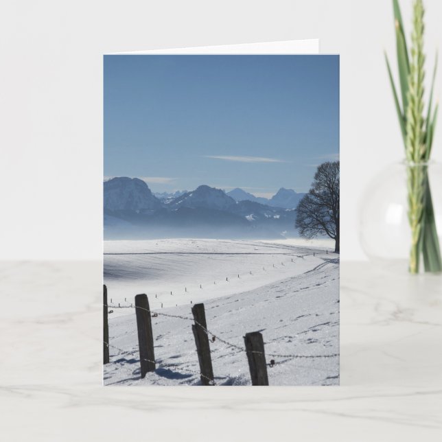 Tarjeta Snowy Winter Country Landscape Photo (Anverso)