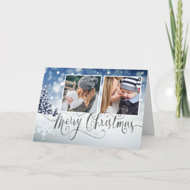 Tarjeta Snowy Winter Wonderland Elegantes Navidades (Anverso)