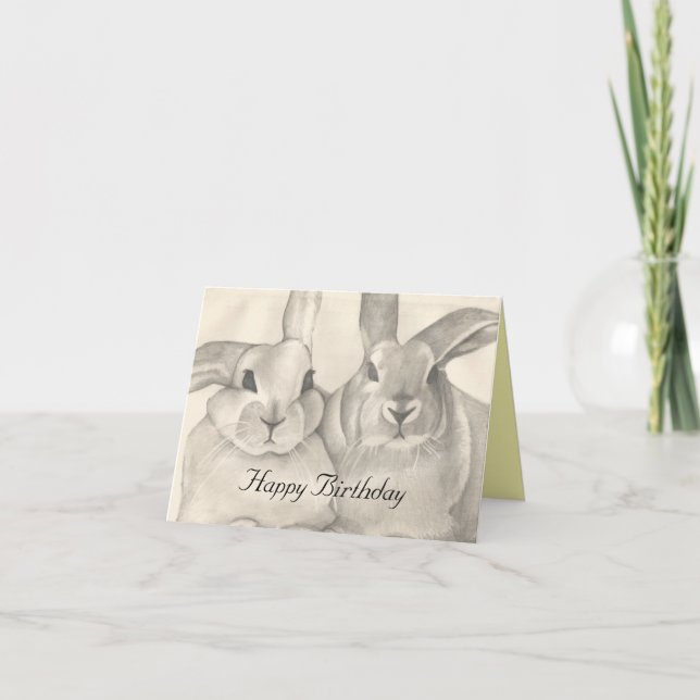 Tarjeta Snuggle Bunnies, Birthday Greetings Card (Anverso)