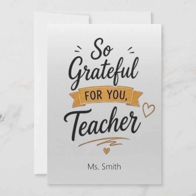 Tarjeta So Grateful for You Personalized Teacher  (Anverso)