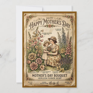 Tarjeta Sobre de Semillas Antiguas — Día de la Madre Botán