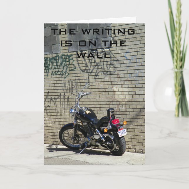 TARJETA "SOBRE EL HUMOR DE LA COLINA" ESCRIBE EN LA PARED (Anverso)