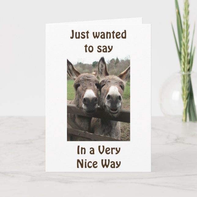 TARJETA "SOBRE LA COLINA TE PARECE GRAN" DICE DONKEYS (Anverso)