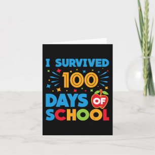 Tarjeta Sobreviví 100 Días De Colegio Feliz 100 Día De S