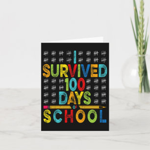 Tarjeta Sobreviví 100 Días De Escuela 100º Día De Escuela