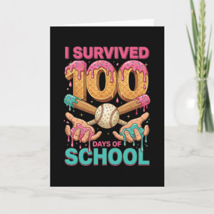 Tarjeta Sobreviví 100 Días de Goteo de Helado Escolar