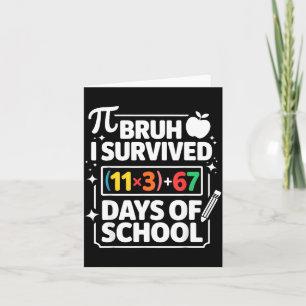 Tarjeta Sobreviví 100 Días Escuela Bruh Ecuación Matemátic