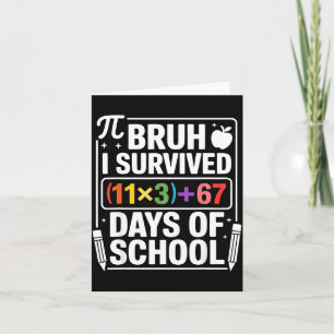 Tarjeta Sobreviví 100 Días Escuela Bruh Ecuación Matemátic