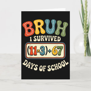 Tarjeta Sobreviví 100 Días Escuela Bruh Ecuación Matemátic