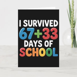 Tarjeta Sobreviví 67+33 Días De Colegio Matemáticas Del Dí