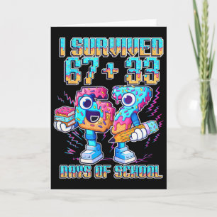 Tarjeta Sobreviví 67 33 Días De Escuela Divertido Día 100 