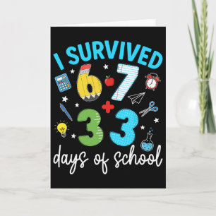Tarjeta Sobreviví 67 33 Días De Escuela Maestros Día 100