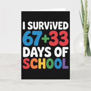 Tarjeta Sobreviví 67+33 Días De Escuela Matemáticas Del Dí
