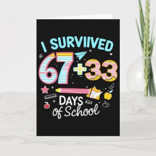 Tarjeta Sobreviví 67 33 Días De Escuela Para Niños De Maes