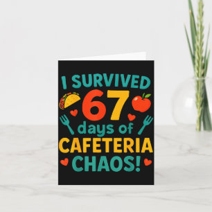 Tarjeta Sobreviví 67 Días De Caos En La Cafetería – Dibujo