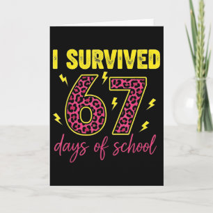 Tarjeta Sobreviví 67 Días De Colegio 100 Días Seis Siete B
