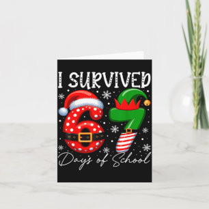 Tarjeta Sobreviví 67 días de colegio Divertido 67 Navidad 