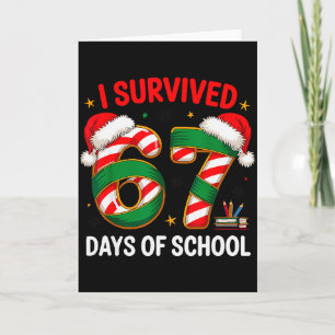 Tarjeta Sobreviví 67 Días De Colegio Divertido Gen Navidad
