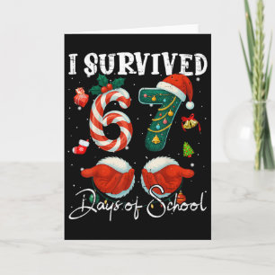 Tarjeta Sobreviví 67 Días De Colegio Navideño Caramelo De