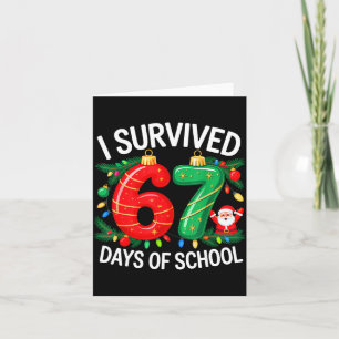 Tarjeta Sobreviví 67 Días De Colegio Navideño Caramelo De 