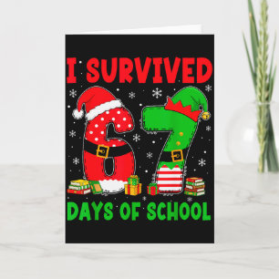 Tarjeta Sobreviví 67 Días De Colegio Seis Siete Navidad S