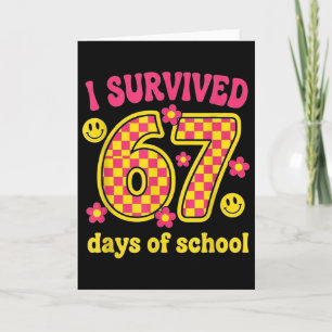 Tarjeta Sobreviví 67 Días De Escuela 100 Días Brainrot Sei