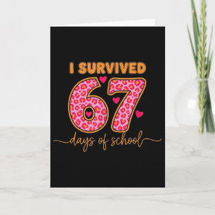 Tarjeta Sobreviví 67 Días De Escuela 100 Días Brainrot Sei