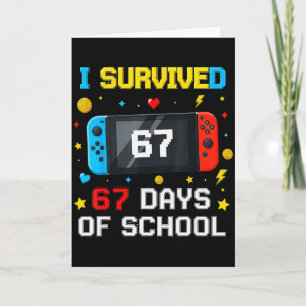 Tarjeta Sobreviví 67 Días De Escuela 67 Profesora Divertid