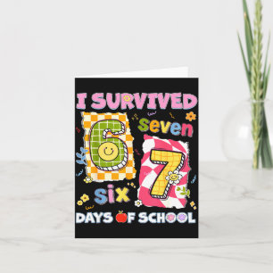 Tarjeta Sobreviví 67 Días De Escuela Chiste Divertido Niño