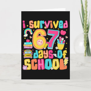 Tarjeta Sobreviví 67 Días De Escuela Chistoso Meme Maestro