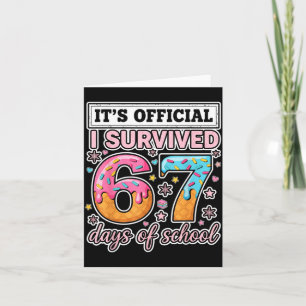 Tarjeta Sobreviví 67 Días De Escuela Divertido 67 Maestros