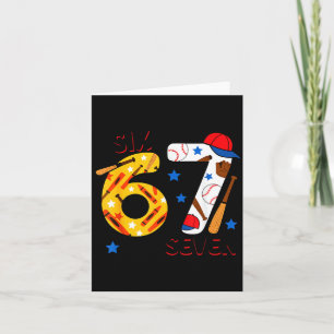 Tarjeta Sobreviví 67 Días De Escuela Divertido 6 7 Béisbol