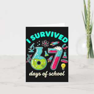 Tarjeta Sobreviví 67 Días De Escuela Divertido 6 7 Profeso