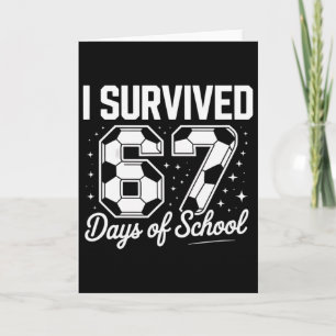 Tarjeta Sobreviví 67 Días De Escuela Divertido Fútbol