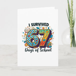 Tarjeta Sobreviví 67 Días De Escuela Estudiante Profesor D