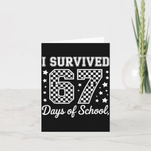 Tarjeta Sobreviví 67 Días De Escuela Meme Divertido Profes
