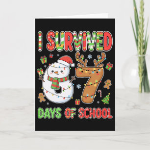 Tarjeta Sobreviví 67 Días De Escuela Navidad Meme Divertid